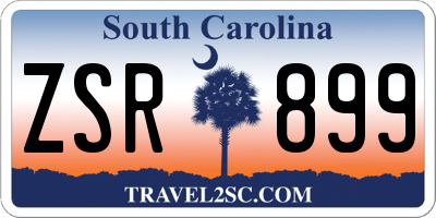 SC license plate ZSR899