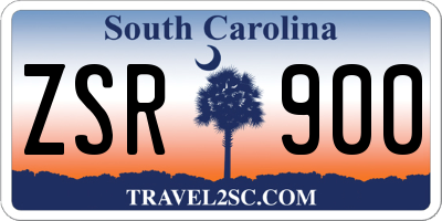 SC license plate ZSR900