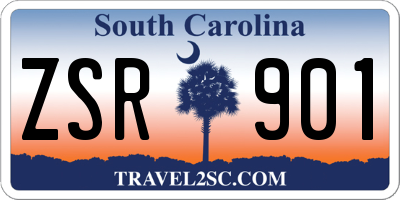 SC license plate ZSR901