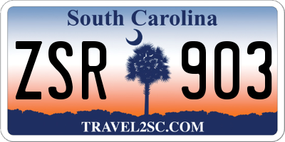 SC license plate ZSR903