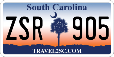 SC license plate ZSR905