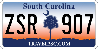 SC license plate ZSR907