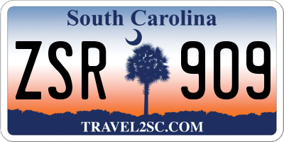 SC license plate ZSR909