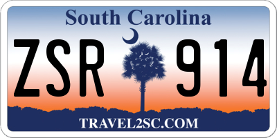 SC license plate ZSR914