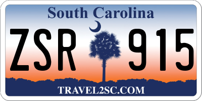 SC license plate ZSR915