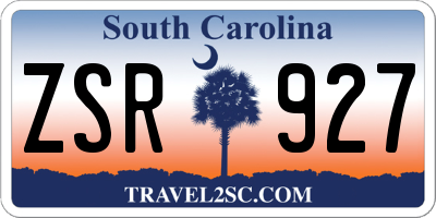SC license plate ZSR927