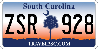 SC license plate ZSR928