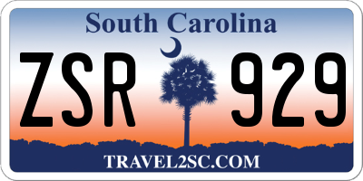 SC license plate ZSR929