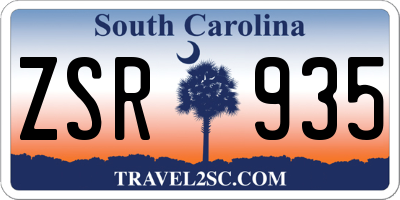 SC license plate ZSR935