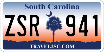 SC license plate ZSR941
