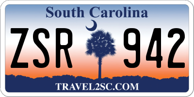 SC license plate ZSR942