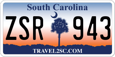 SC license plate ZSR943