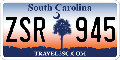 SC license plate ZSR945