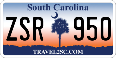 SC license plate ZSR950
