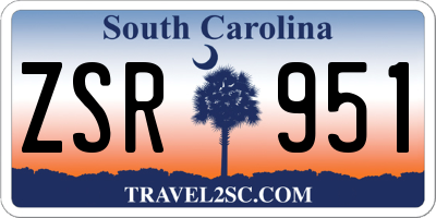 SC license plate ZSR951