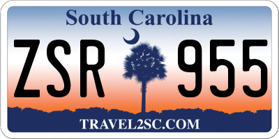 SC license plate ZSR955