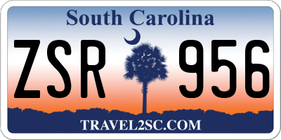 SC license plate ZSR956
