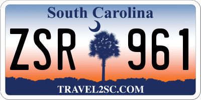 SC license plate ZSR961