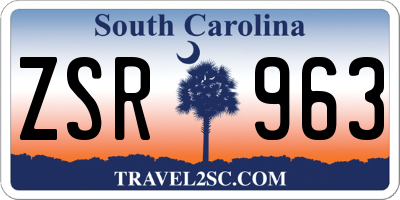 SC license plate ZSR963