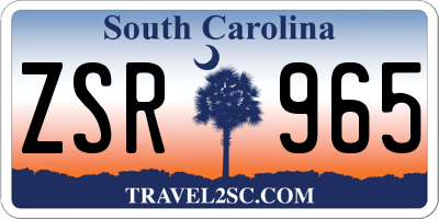 SC license plate ZSR965
