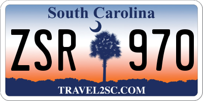 SC license plate ZSR970