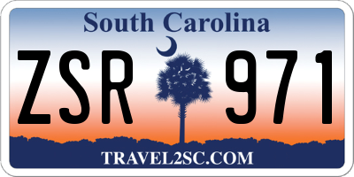 SC license plate ZSR971
