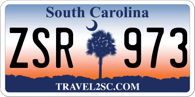 SC license plate ZSR973
