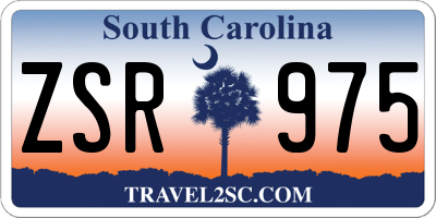 SC license plate ZSR975