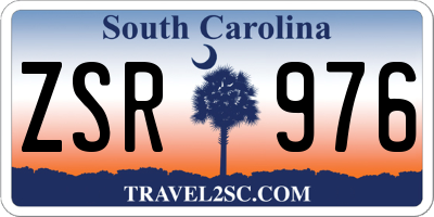 SC license plate ZSR976
