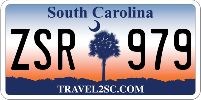 SC license plate ZSR979