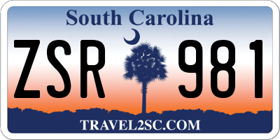 SC license plate ZSR981