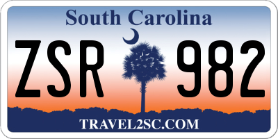 SC license plate ZSR982