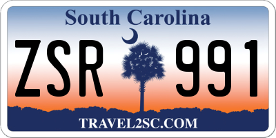 SC license plate ZSR991