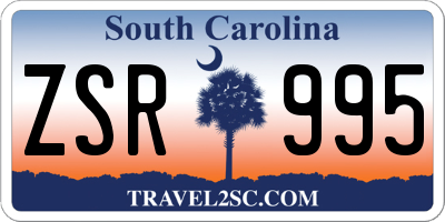 SC license plate ZSR995