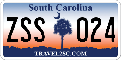 SC license plate ZSS024