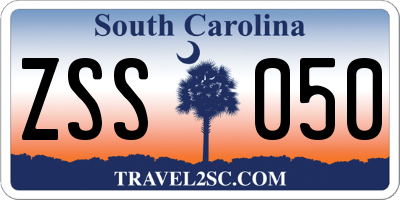 SC license plate ZSS050