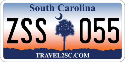 SC license plate ZSS055