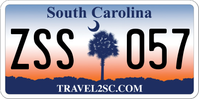 SC license plate ZSS057