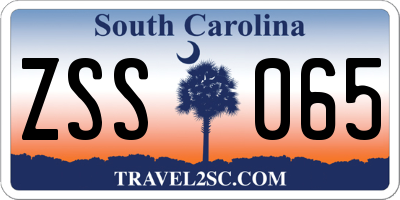 SC license plate ZSS065
