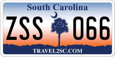 SC license plate ZSS066
