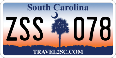 SC license plate ZSS078
