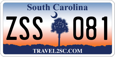 SC license plate ZSS081