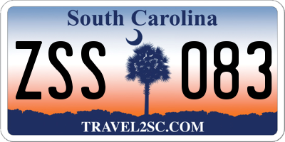 SC license plate ZSS083