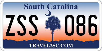 SC license plate ZSS086