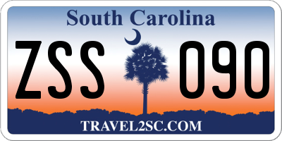 SC license plate ZSS090