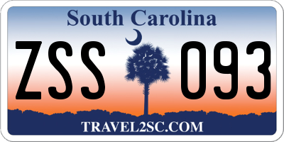 SC license plate ZSS093