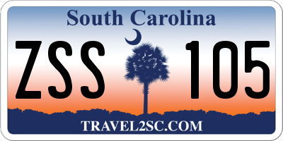 SC license plate ZSS105