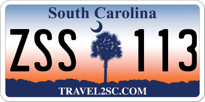 SC license plate ZSS113