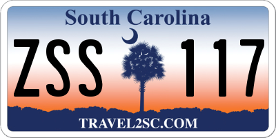 SC license plate ZSS117
