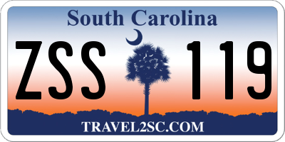 SC license plate ZSS119